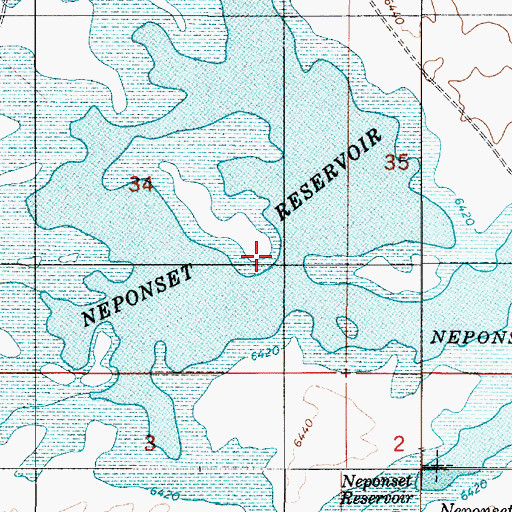 Topographic Map of Neponset Reservoir, UT