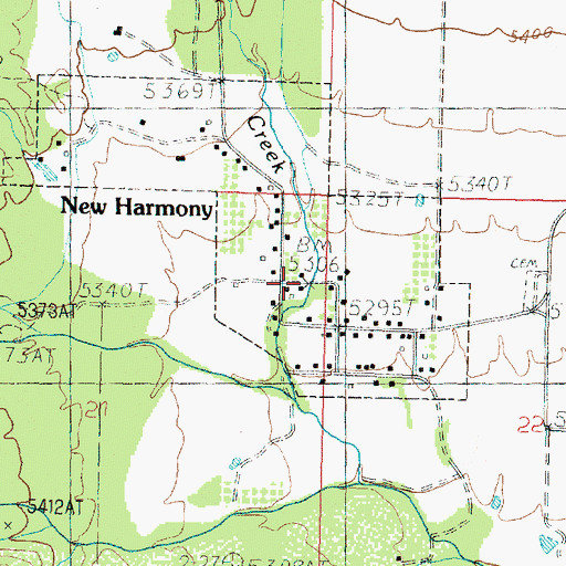 Topographic Map of New Harmony, UT