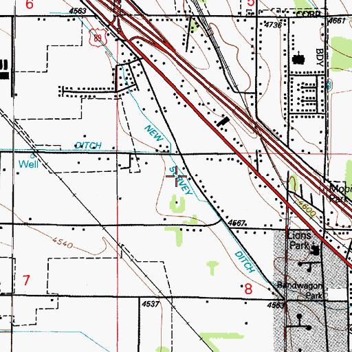 Topographic Map of New Survey Ditch, UT