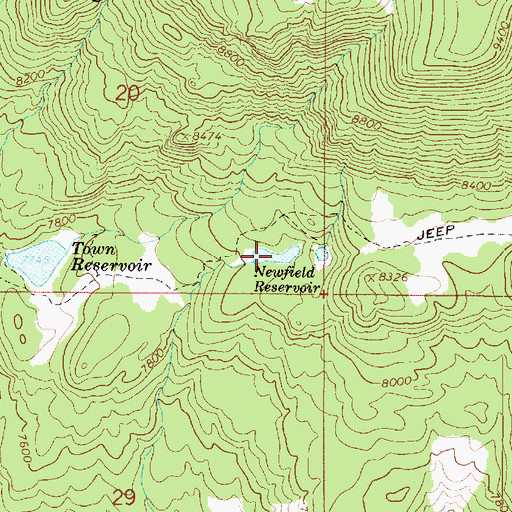 Topographic Map of Newfield Reservoir, UT