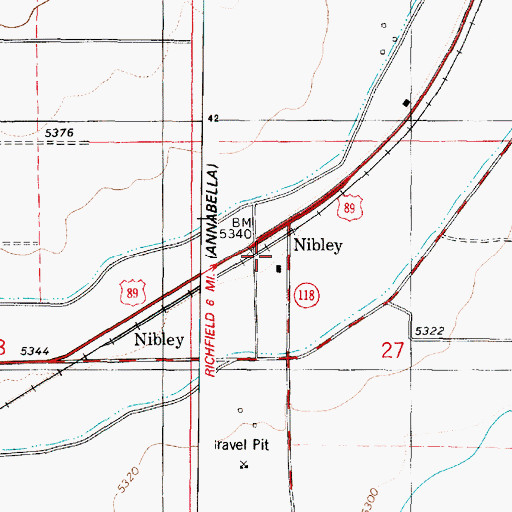Topographic Map of Nibley, UT