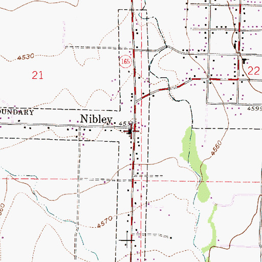 Topographic Map of Nibley, UT