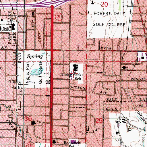 Topographic Map of Nibley Park School, UT