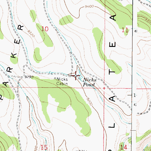 Topographic Map of Nicks Pond, UT