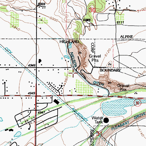 Topographic Map of Nielson Ditch, UT