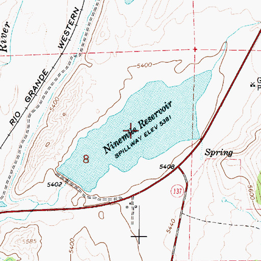 Topographic Map of Ninemile Reservoir, UT