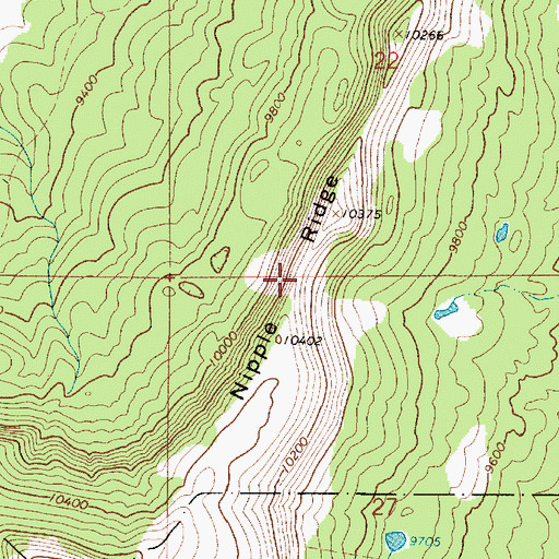Topographic Map of Nipple Ridge, UT