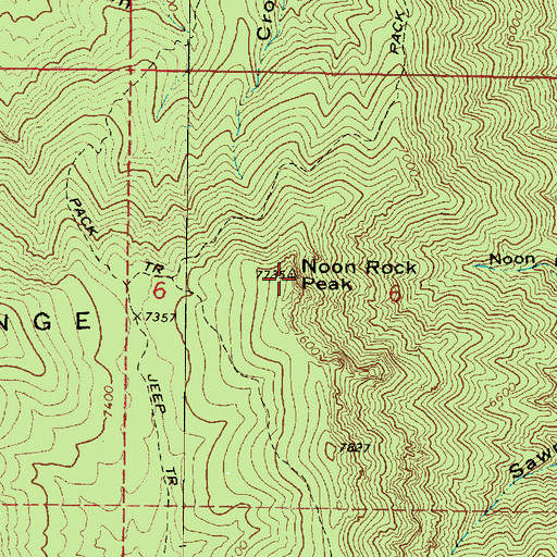 Topographic Map of Noon Rock Peak, UT