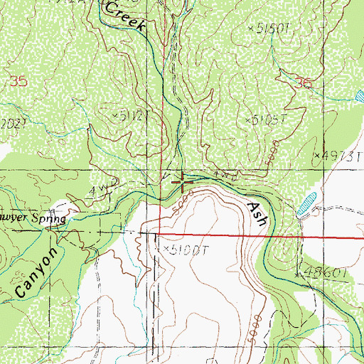 Topographic Map of North Ash Creek, UT