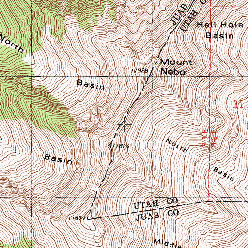 Topographic Map of North Basin, UT