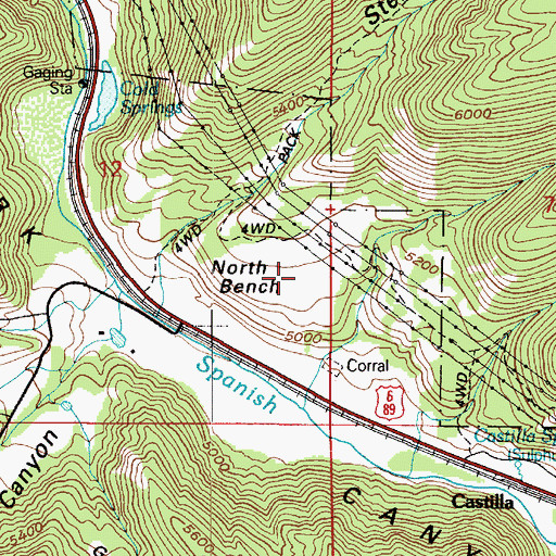 Topographic Map of North Bench, UT