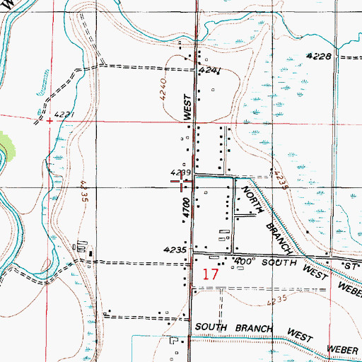 Topographic Map of North Branch West Weber Canal, UT