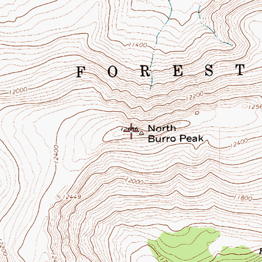 Topographic Map of North Burro Peak, UT