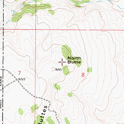 Topographic Map of North Butte, UT