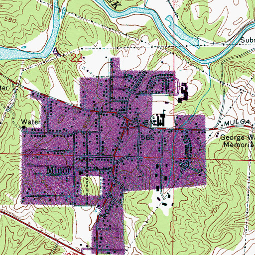 Topographic Map of Minor First Baptist Church, AL