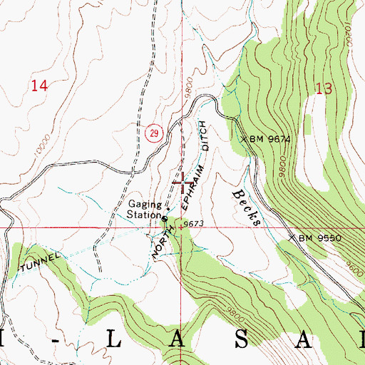Topographic Map of North Ephraim Ditch, UT
