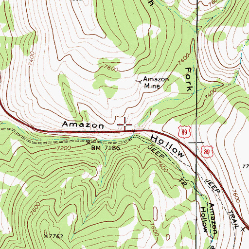 Topographic Map of North Fork Amazon Hollow, UT