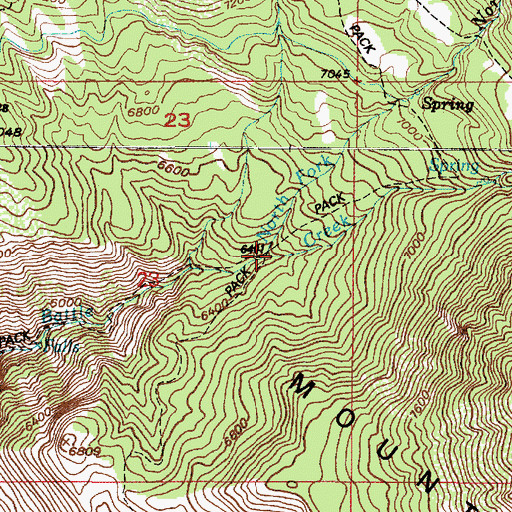 Topographic Map of North Fork Battle Creek, UT