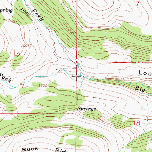 Topographic Map of North Fork Big Bear Creek, UT