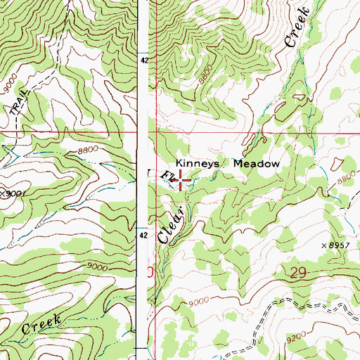 Topographic Map of North Fork Clear Creek, UT