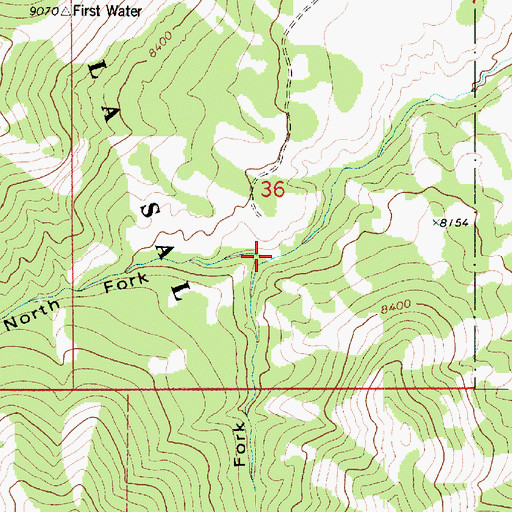 Topographic Map of North Fork Corner Canyon, UT
