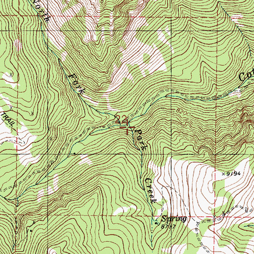 Topographic Map of North Fork Cottonwood Creek, UT