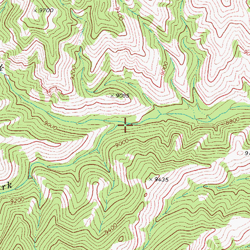 Topographic Map of North Fork Deer Creek, UT