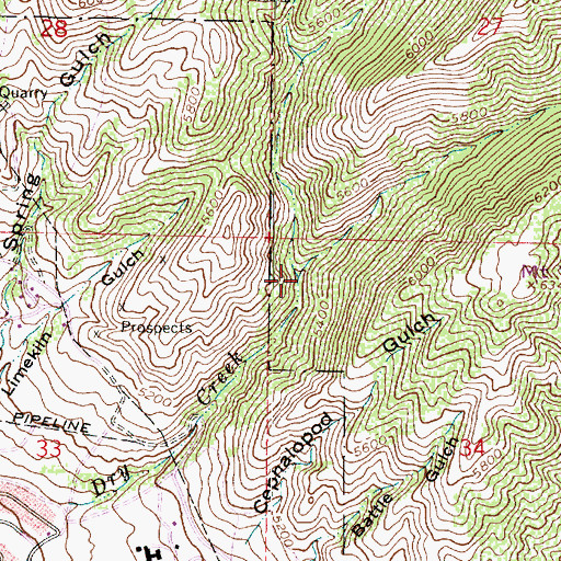 Topographic Map of North Fork Dry Creek, UT