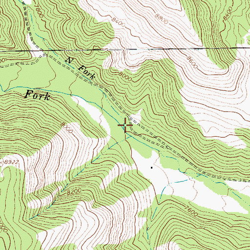 Topographic Map of North Fork Dry Fork, UT