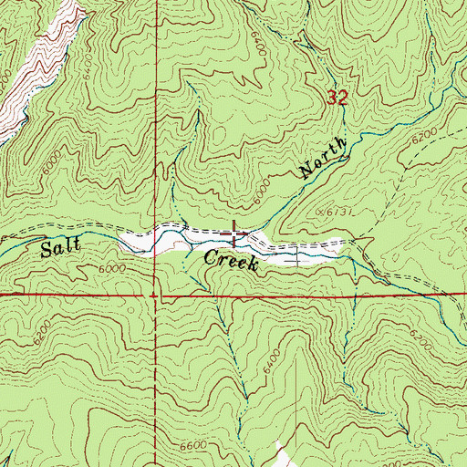 Topographic Map of North Fork Little Salt Creek, UT