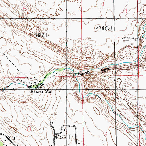 Topographic Map of North Fork Mill Creek, UT