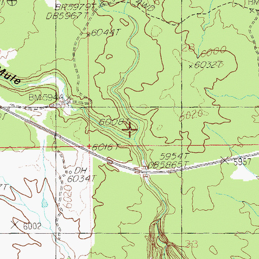Topographic Map of North Fork Mule Canyon, UT