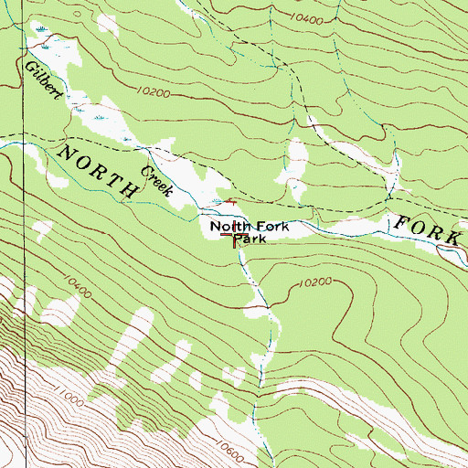 Topographic Map of North Fork Park, UT