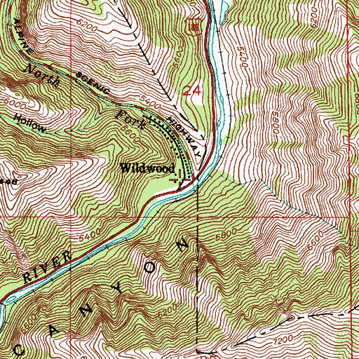 Topographic Map of North Fork Provo River, UT