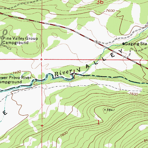 Topographic Map of North Fork Provo River, UT