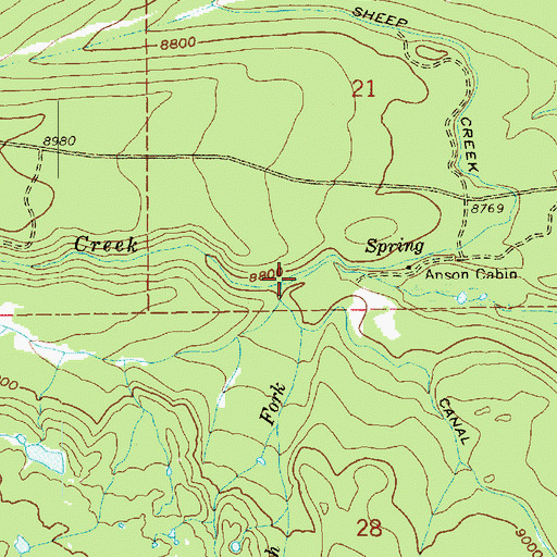 Topographic Map of North Fork Sheep Creek, UT