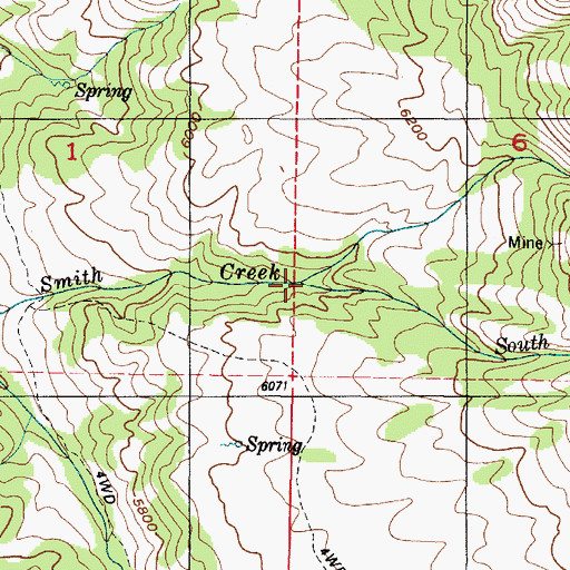 Topographic Map of North Fork Smith Creek, UT