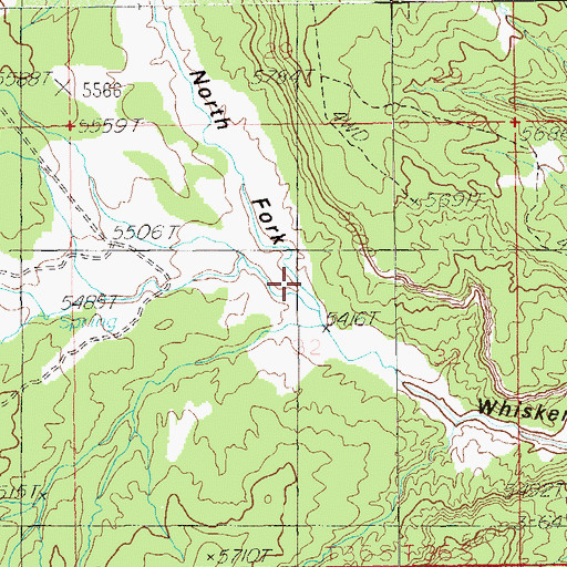 Topographic Map of North Fork Whiskers Draw, UT