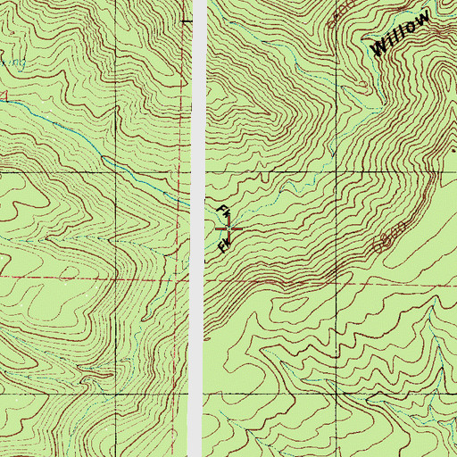 Topographic Map of North Fork Willow Creek Canyon, UT