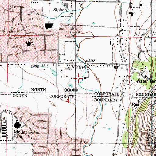 Topographic Map of North Ogden Canal, UT