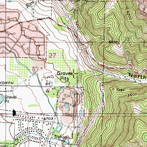 Topographic Map of North Ogden Canyon, UT