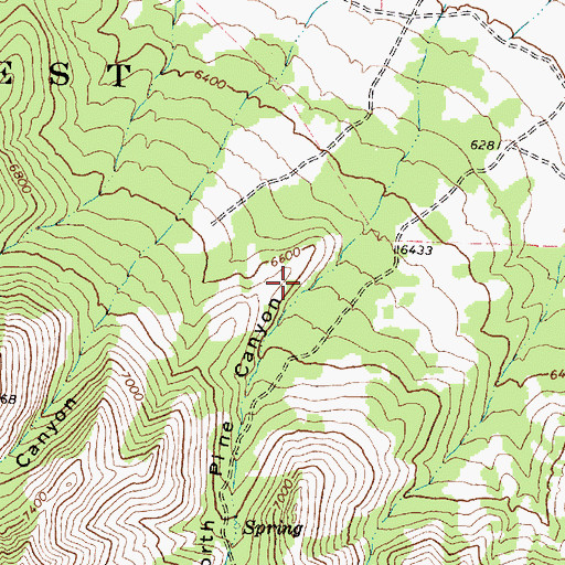 Topographic Map of North Pine Canyon, UT