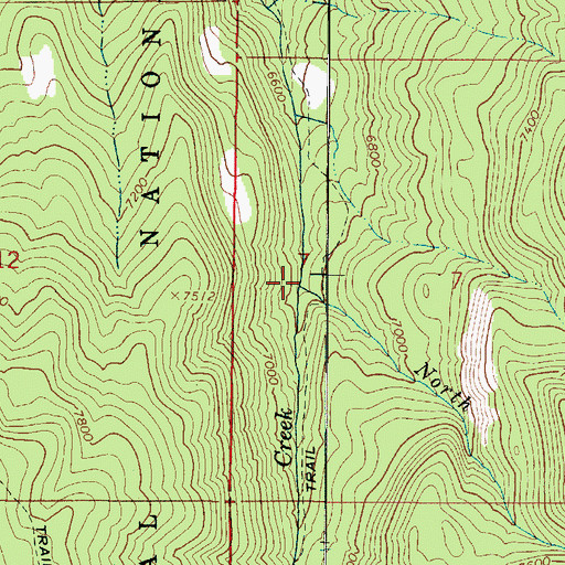 Topographic Map of North Pine Creek, UT