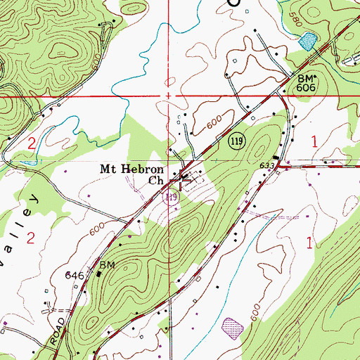 Topographic Map of Mount Hebron School (historical), AL