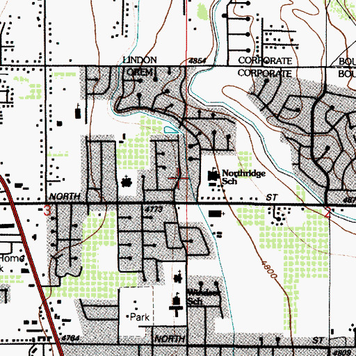 Topographic Map of North Union Canal, UT