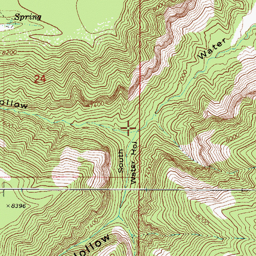 Topographic Map of North Water Hollow, UT