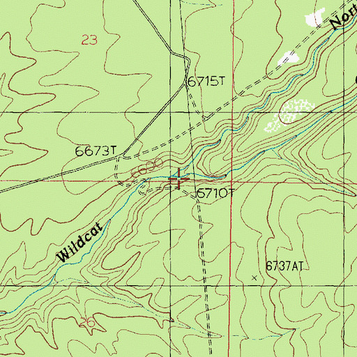 Topographic Map of North Wildcat Creek, UT