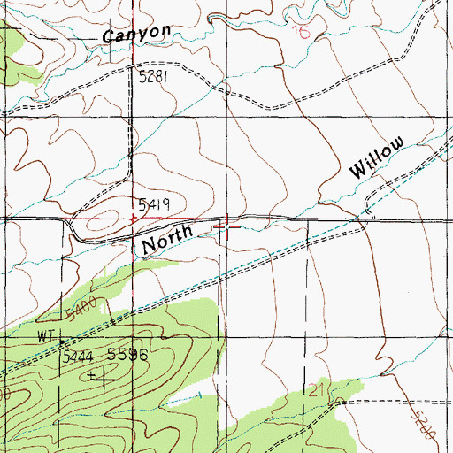 Topographic Map of North Willow Canyon, UT