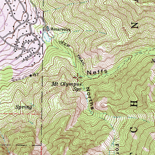 Topographic Map of Norths Fork Neffs Canyon, UT
