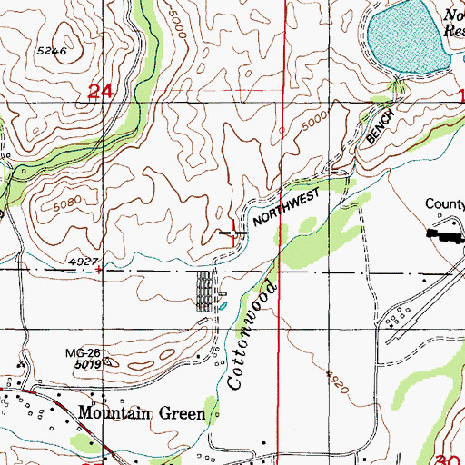Topographic Map of Northwest Bench Ditch, UT